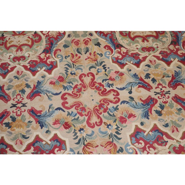Dramatic mid 19th Century English Needlepoint ~ 7'7'' x 16'3'' English needlepoint rugs, renowned for their profuse ﬂoral...