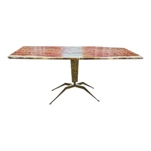 1940s Mid-Century Modern Cesare Lacca Bronze & Onyx Coffee Table