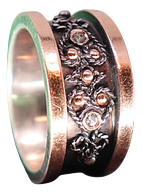 Gold and Silver Ring with Nickel-Plated Center