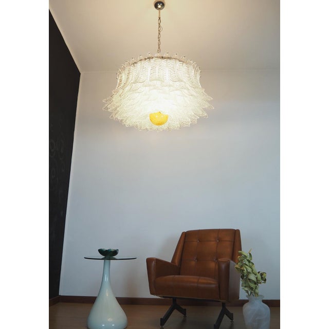Large Murano Glass Chandelier with 100 Clear Felci Glasses, 1990s For Sale - Image 13 of 18