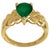 1.42 Carat Pear Cut Natural Emerald Ring 14 Karat Yellow Gold For Sale In New York - Image 6 of 8