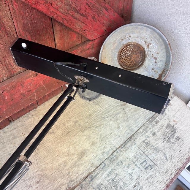 Vintage Articulating Desk Lamp With Black Metal Frame & Fluorescent Light For Sale - Image 15 of 15