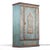 Rustic Farmhouse Folk Art Painted Bridal Cabinet, 1811 For Sale - Image 9 of 13