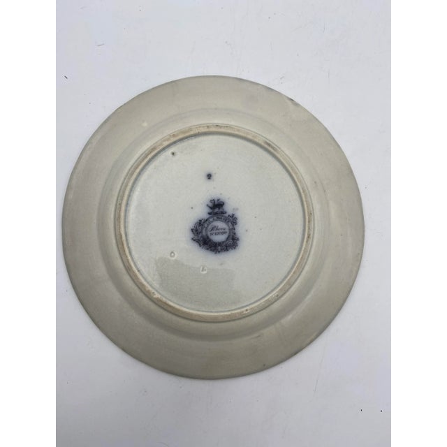 Mid 19th Century Antique T. J. & J. Mayer Black Mulberry Transferware Plate, “Rhone Scenery” Pattern For Sale - Image 5 of 6