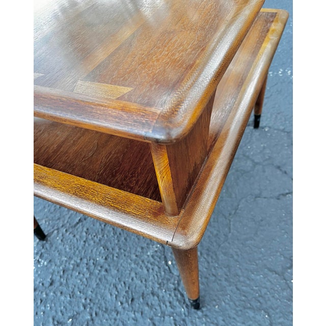 Wood Mid Century Modern Two-Tier Side Table | Acclaim by Lane Furniture For Sale - Image 7 of 11