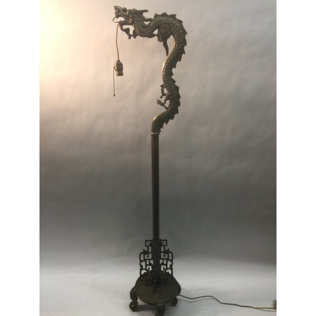 1920s Chinese Brass Dragon Floor Lamp Chairish