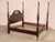 High Quality Vintage Mahogany Finish, Cherry Wood King Size Bedframe with Carved and Reeded Posts
