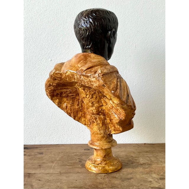 Vintage Grand Tour Plaster Bust of Man For Sale - Image 11 of 12