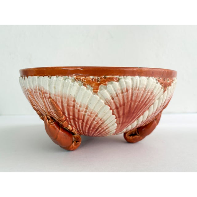 Early 20th Century Antique French Sarreguemines Majolica Lobster Clamshell Centerpiece Bowl For Sale - Image 5 of 17