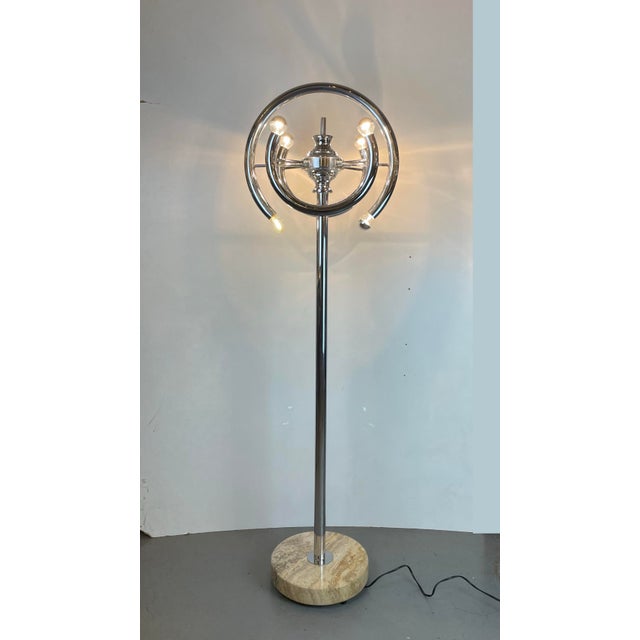 Space Age Floor Lamp attributed to Gaetano Sciolari, Italy, 1970s For Sale - Image 3 of 15