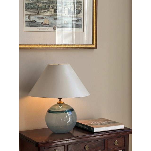 Late-20th Century Richard Harkness Blown Glass Orb Table Lamp For Sale - Image 4 of 16