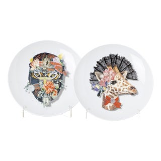 Porcelain Vista Alegre Plates by Christian Lacroix, Set of 2 For Sale