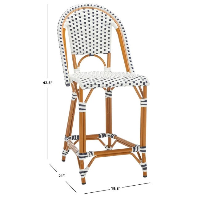 2020s California Counter Stool - White/Navy For Sale - Image 5 of 11