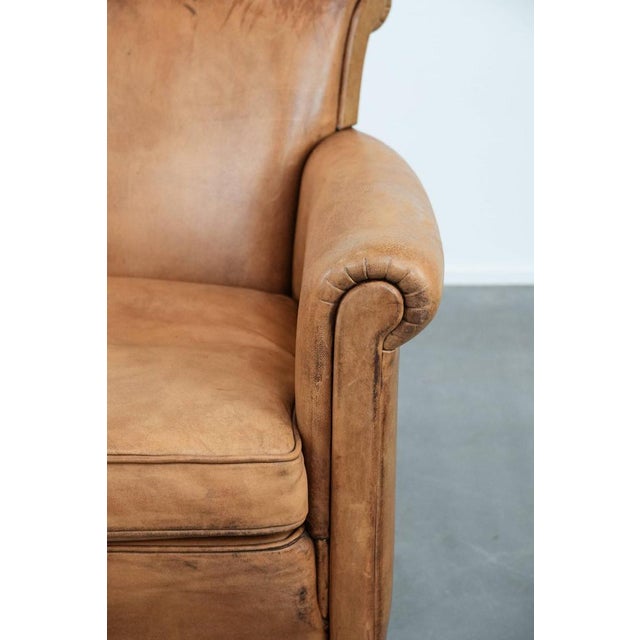Vintage Sheepskin Leather Chair For Sale - Image 9 of 16