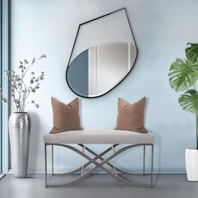 Contemporary artist Thomas Hayes was the inspiration for the abstract metal framed mirrors. His unique geometric shapes...