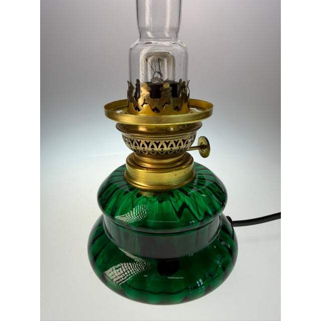 Holmegaard Dagmar Mini Table Lamp in Emerald Green Glass from Holmegaard, Denmark, 1970s For Sale - Image 4 of 8