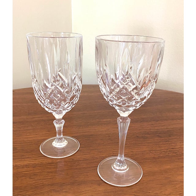 2000s Classic Marquis by Waterford Markham Crystal Water Goblets Iced Beverage Glasses Set of