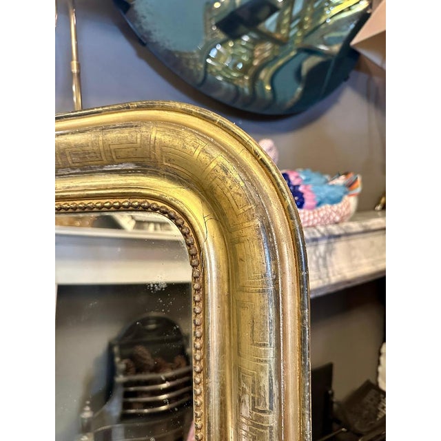 Antique French Louis Philippe Dome Gilt Mirror, 1850s For Sale - Image 3 of 14