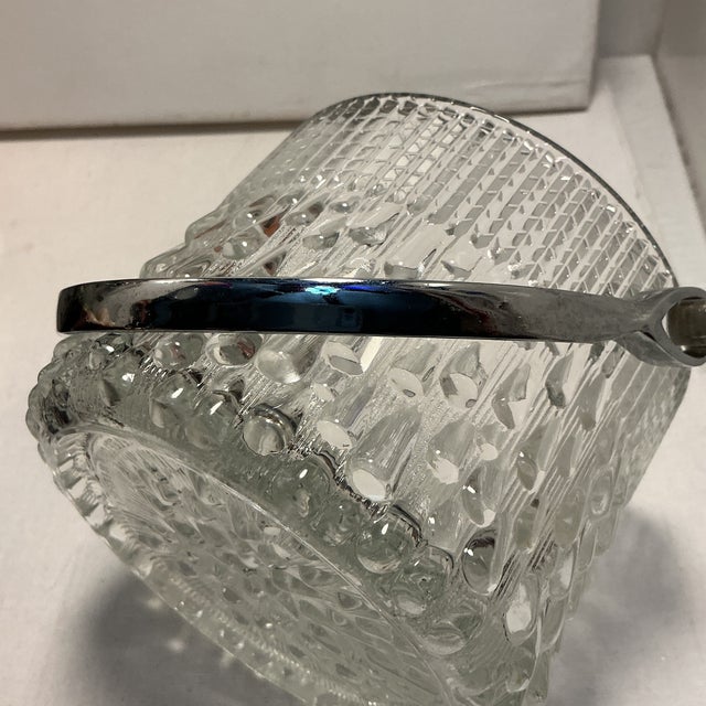 Glass Vintage Ice Bucket Teleflora Glass With Chrome Handle Made in France For Sale - Image 7 of 7