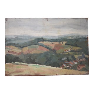 Mid-20th Century French Countryside Painting For Sale