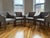 Transitional Practically New Set of 4 Pottery Barn Slope Arm Dining Chairs Gray W/ Seadrift Legs For Sale - Image 3 of 8