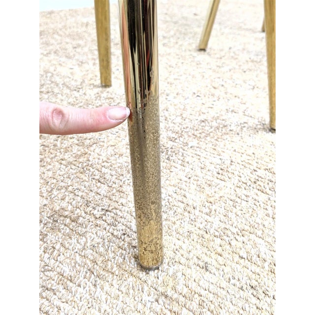 Metal 1970s Gold Tone 4 Leg Bar Stools - Set of 2 For Sale - Image 7 of 7