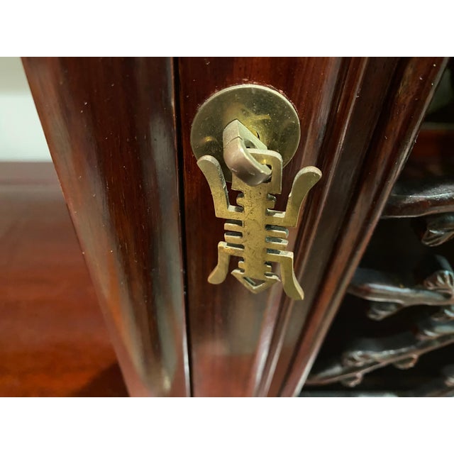 Auburn Early 20th Century Rosewood Vintage Double‑Sided Room Divider With Carved Drawers & Doors For Sale - Image 8 of 8