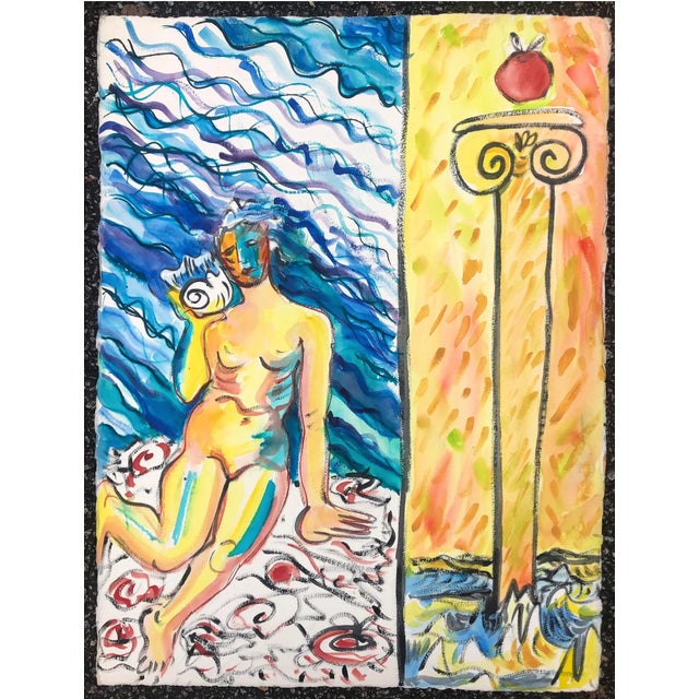 Female nude of Venus with a shell titled on back "Venus was her Name" by Atlanta artist Adrienne Anderson (1949-2020)....