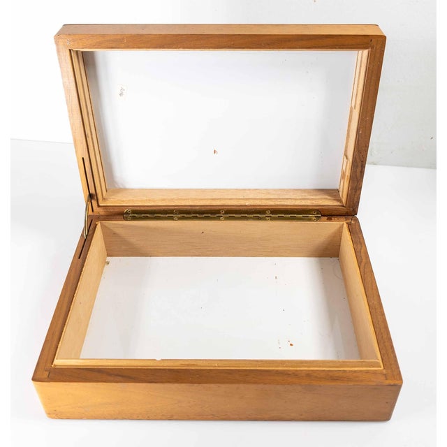 Mid-Century French or American Walnut and Zebra Humidor Box For Sale - Image 13 of 17
