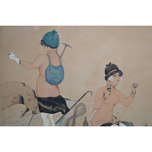 1930s French School of the 20th Century “The Mountaineers’ Picnic” For Sale - Image 5 of 10