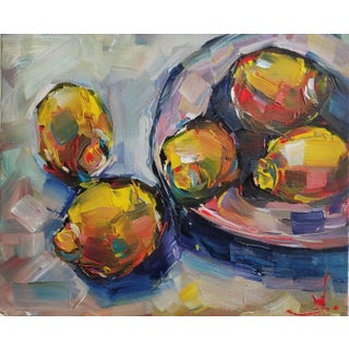 Bowl of Lemons Oil Painting For Sale