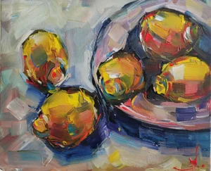 Bowl of Lemons Oil Painting