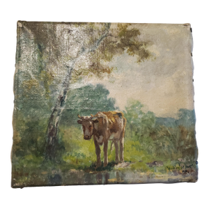 Landsacpe With Cow - Andries Verleur
