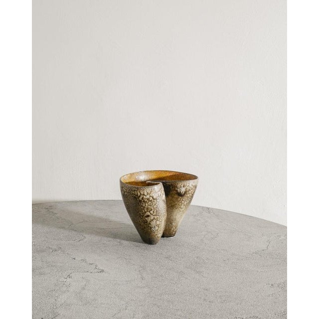 Ceramic Mid-Century Swedish Free Form Stoneware Vase by Hans Hedberg, 1950s For Sale - Image 7 of 7