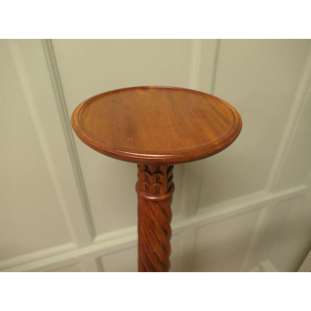 Tall Carved Wood Torcheres, Set of 2 For Sale - Image 6 of 7