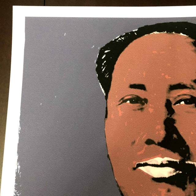 Blue 1990s After Andy Warhol "Mao Zedong" Lithograph For Sale - Image 8 of 11