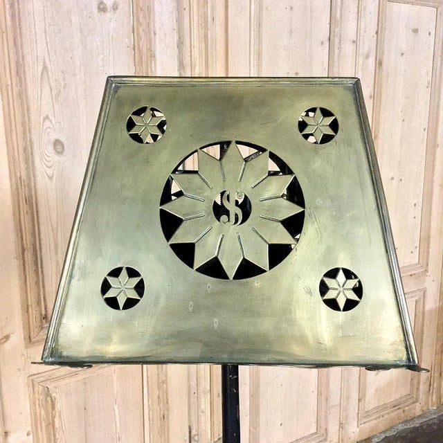 Metal 19th Century Wrought Iron & Brass Music Stand For Sale - Image 7 of 11