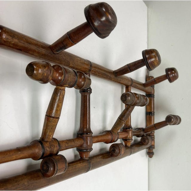 Antique French Faux Bamboo Coat Rack, 1890s For Sale - Image 12 of 14