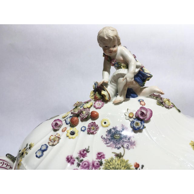 Baroque Meissen Porcelain Soup Bowl with Flower Decor, 1755 For Sale - Image 3 of 18