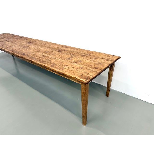 Large Farmhouse Table in Pine with Spindle Legs, 1950s For Sale - Image 3 of 18