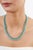 Turquoise Contemporary 47.9ct Turquoise, Emerald & 2.1ct Diamond 14k White Gold Wedding Necklace For Sale - Image 8 of 17