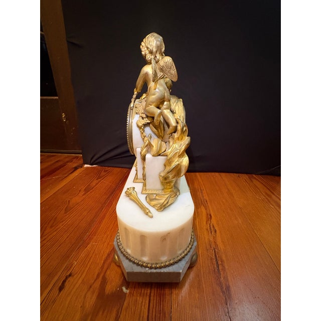 Bronze French Louis XVI Style Mantel Clock For Sale - Image 8 of 9