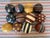 1990s Set of 12 Patriotic American Hand Painted Wooden 3” Decorative Balls 4th of July For Sale - Image 5 of 7