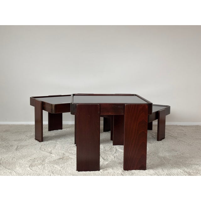 Wood Vintage Italian Nesting Tables by Gianfranco Frattini for Cassina, Set of 3 For Sale - Image 7 of 18