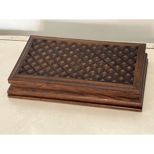 Mid 20th Century Wooden Jewelry Box, After Tramp Art For Sale - Image 6 of 6