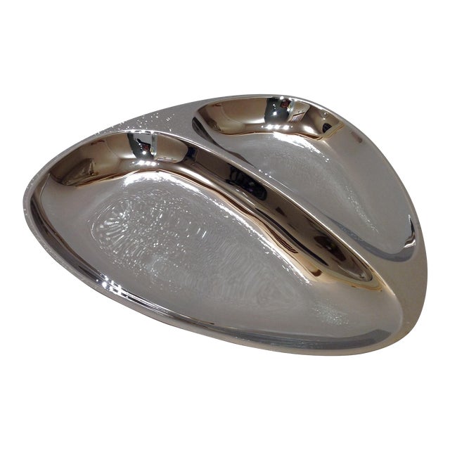 Mid-Century Modern Chrome Serving Dish For Sale