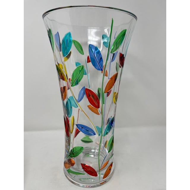 This lovely vase features incredible colors and it would be a wonderful addition to any room. Handcrafted in Italy of fine...