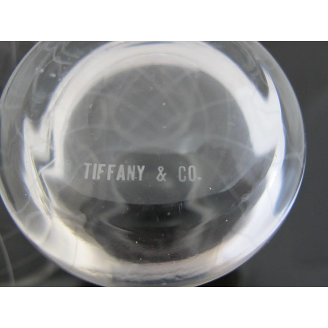 Transparent Tiffany & Co Crystal Etched Diamond Criss-Cross MCM Tumbler Glass Set of 4 For Sale - Image 8 of 10