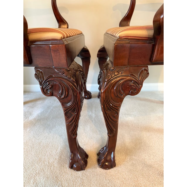 Late 20th Century English Traditional Chippendale Mahogany Armchairs - A Pair For Sale - Image 16 of 18