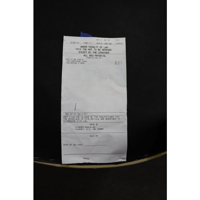 Cream Hickory Chair Co. Upholstered Open Arm Chair in Damask Fabric For Sale - Image 8 of 12